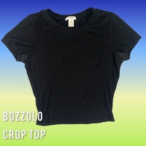 Women's Bozzolo Black Cropped Shirt Size Medium